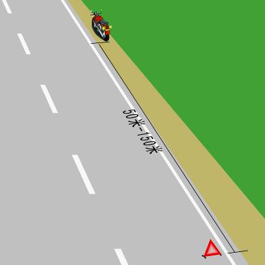 摩托車出現故障或遇意外情況應在安全地帶停車
